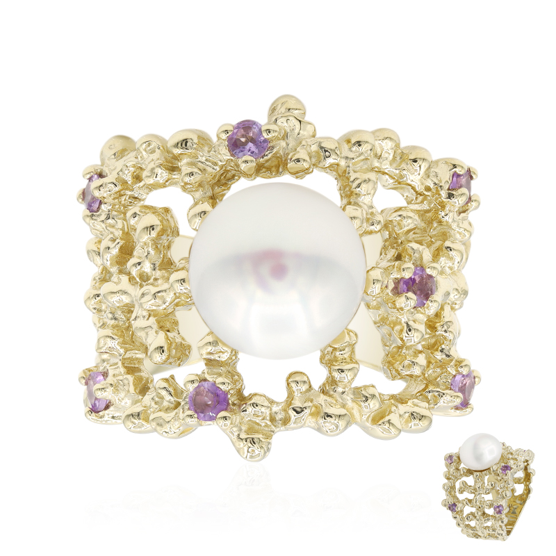 Weiße Süßwasserzuchtperlen-Silberring (TPC) Weiße Süßwasserzuchtperlen-Silberring (TPC)