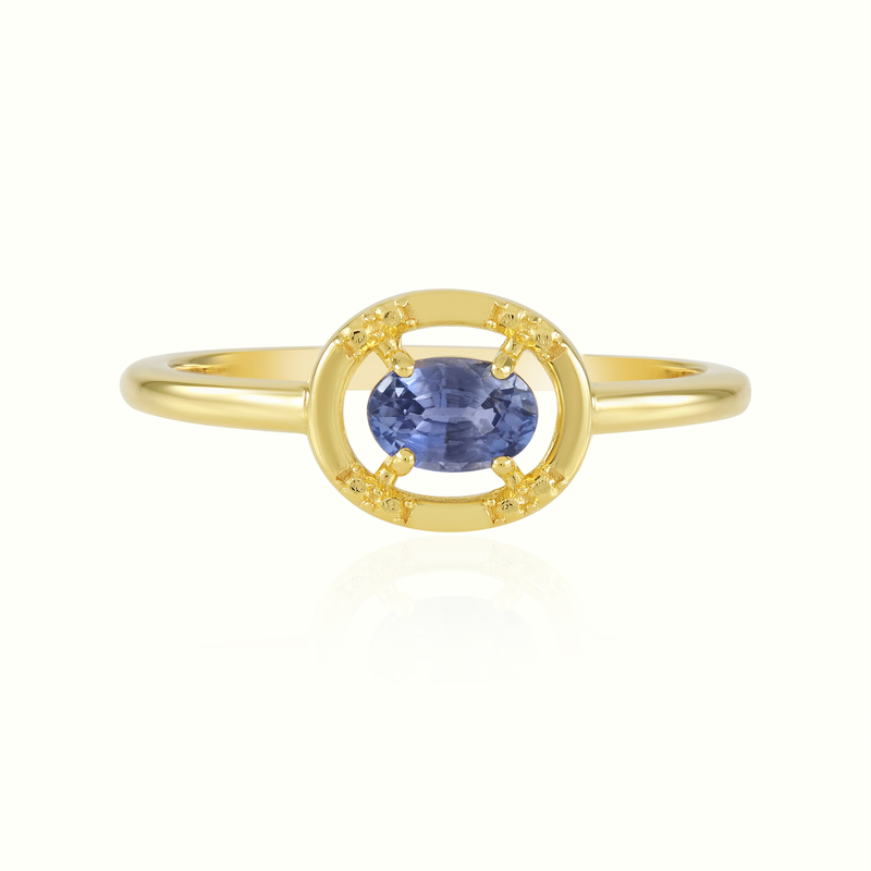 Blauer Ceylon-Saphir-Silberring