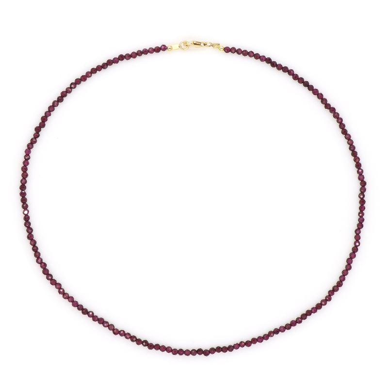 Mosambik-Granat-Silberhalskette - Farbe: Rot