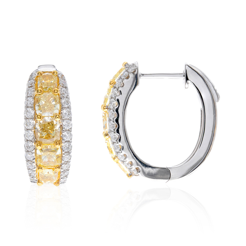 Gelber SI2 Brillant-Goldohrringe (CIRARI)