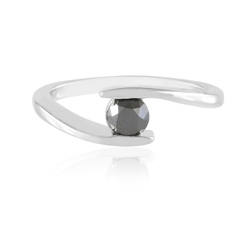 Schwarzer Brillant-Silberring
