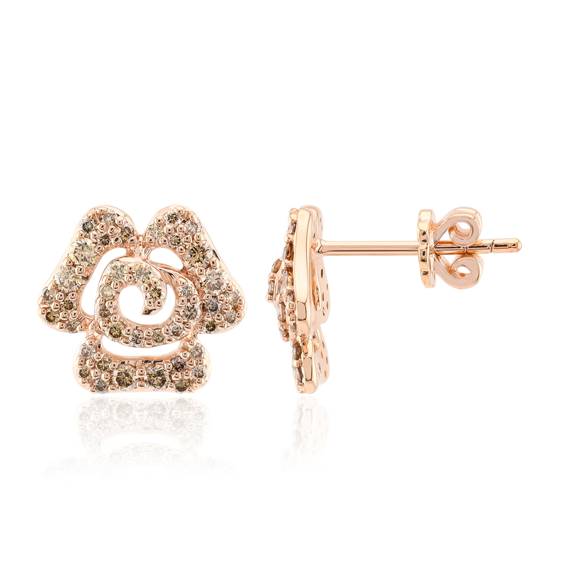 SI1 Argyle-Rose de France-Brillant-Goldohrringe (Annette)