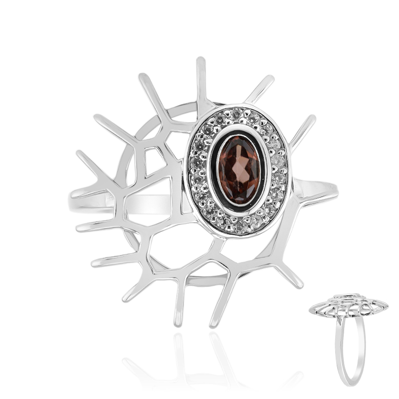 Champagner-Zirkon-Silberring (MONOSONO COLLECTION) Champagner-Zirkon-Silberring (MONOSONO COLLECTION)