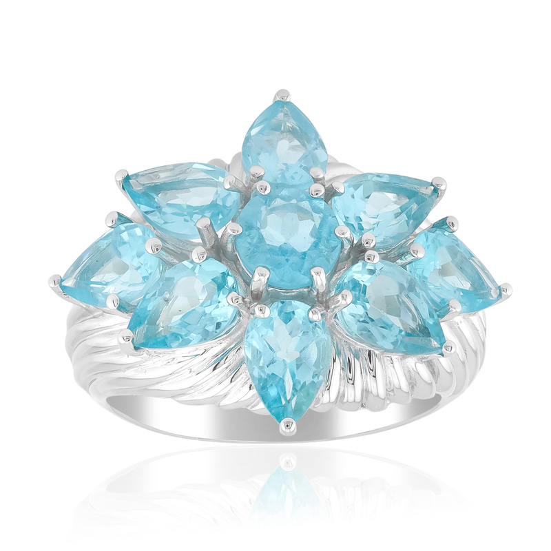Blauer Apatit-Silberring (de Melo Essence)