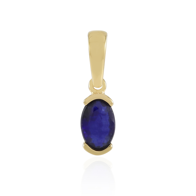 Blauer Madagaskar-Saphir-Silberanhänger