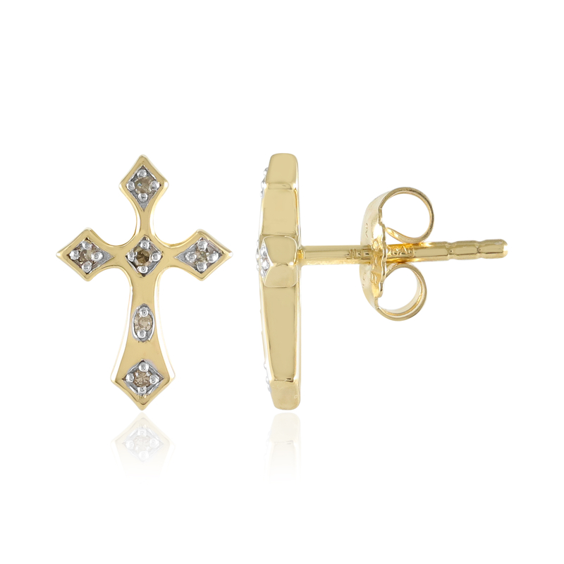 I3 Schokoladen-Diamant-Silberohrringe