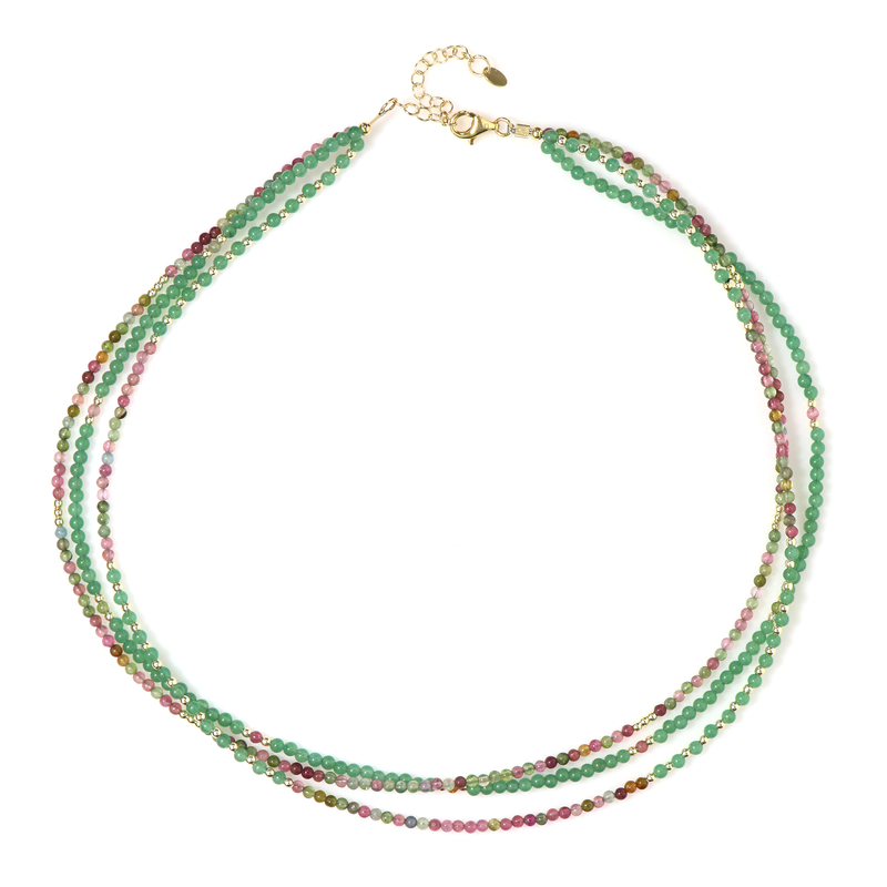 Edelstein-Silberhalskette (Riya)