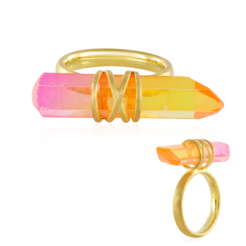 Mehrfarbiger Quarz-Silberring (MONOSONO COLLECTION) Mehrfarbiger Quarz-Silberring (MONOSONO COLLECTION)