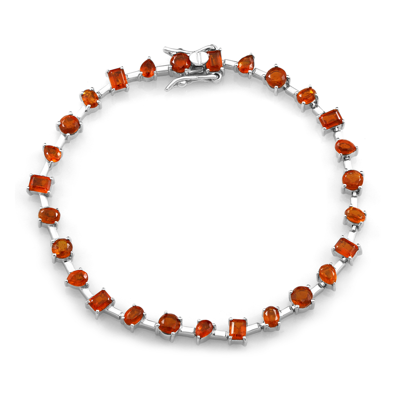 Oranger Kyanit-Silberarmband