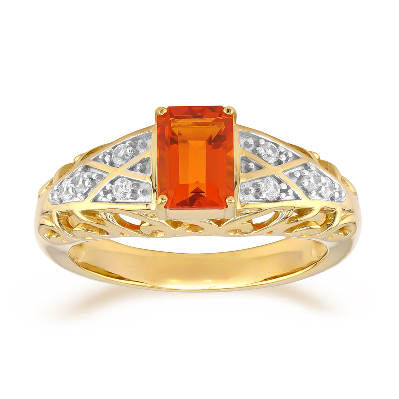 AAA-Mexikanischer Feueropal-Goldring