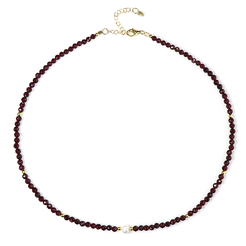 Edelstein-Silberhalskette (Riya)