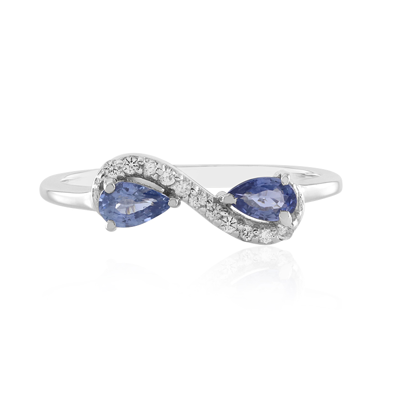 Nicht erhitzter Blauer Ceylon-Saphir-Silberring Nicht erhitzter Blauer Ceylon-Saphir-Silberring