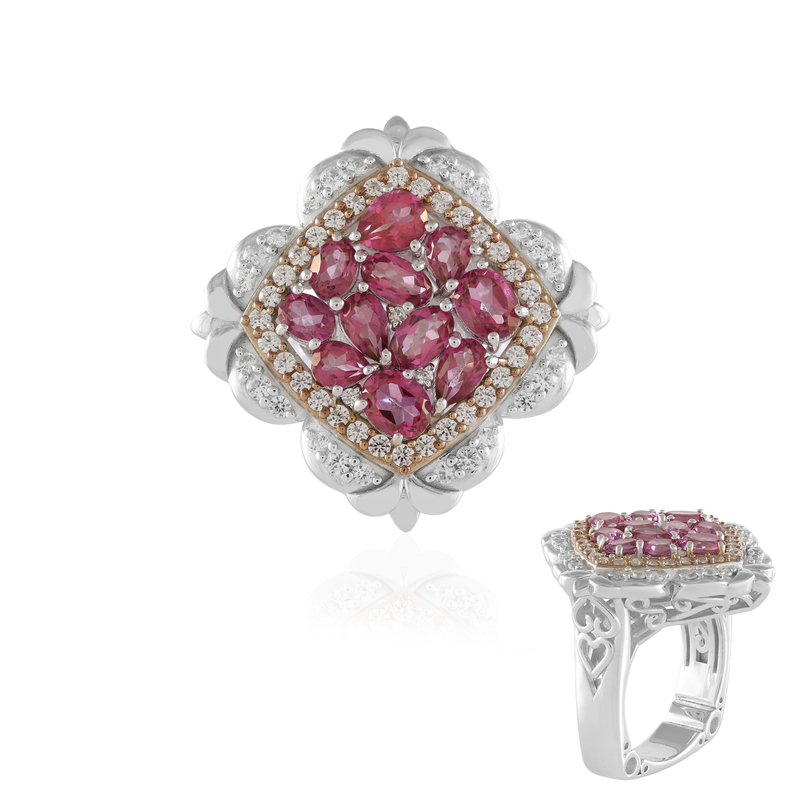 Rosa topas-silverring (Dallas Prince Designs) från Juwelo