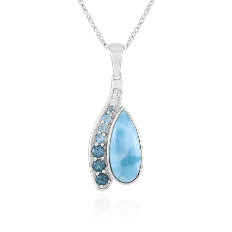 Larimar-Silberhalskette (KM by Juwelo)