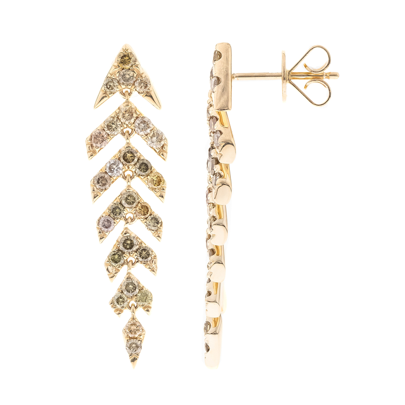 SI2 Fancy-Brillant-Goldohrringe (CIRARI)