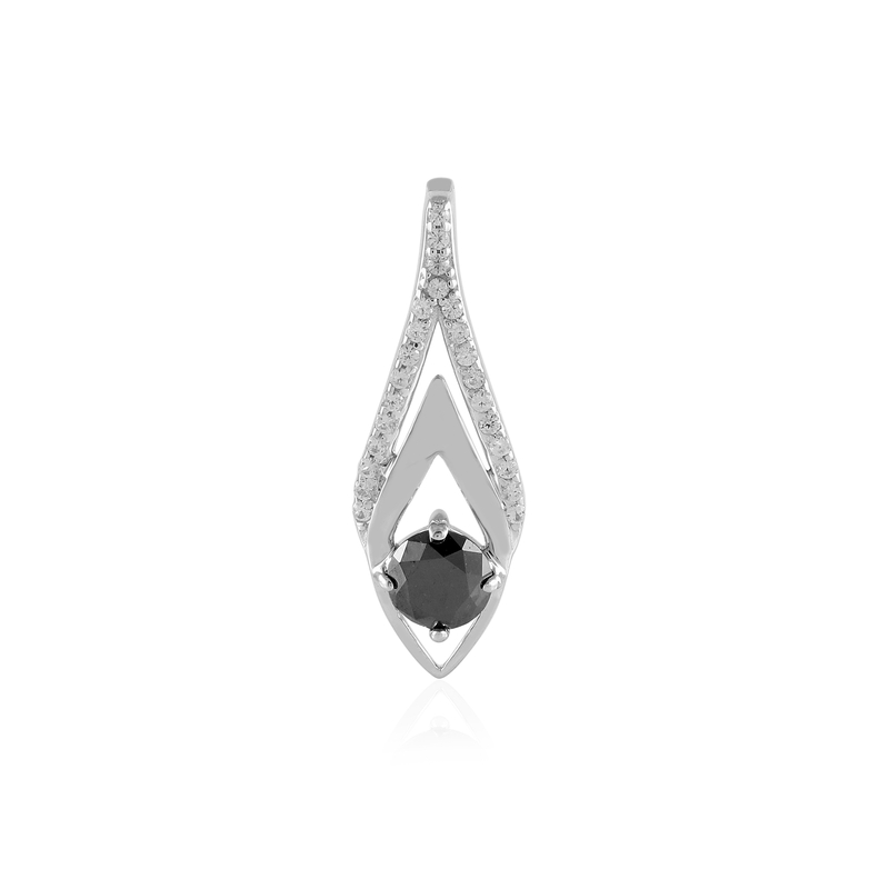 Schwarzer Diamant-Silberanhänger (de Melo Essence)