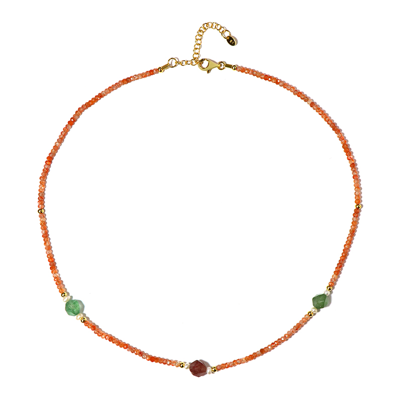 Edelstein-Silberhalskette