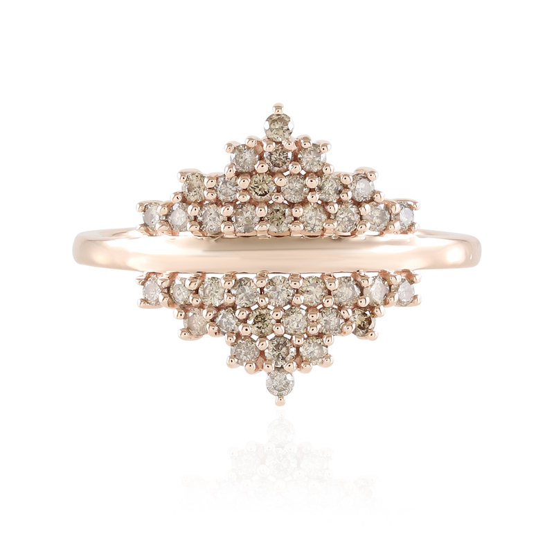 I2 Schokoladen-Brillant-Goldring (KM by Juwelo)