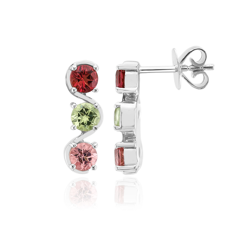 Brasilianischer Turmalin-Silberohrringe (Pallanova)