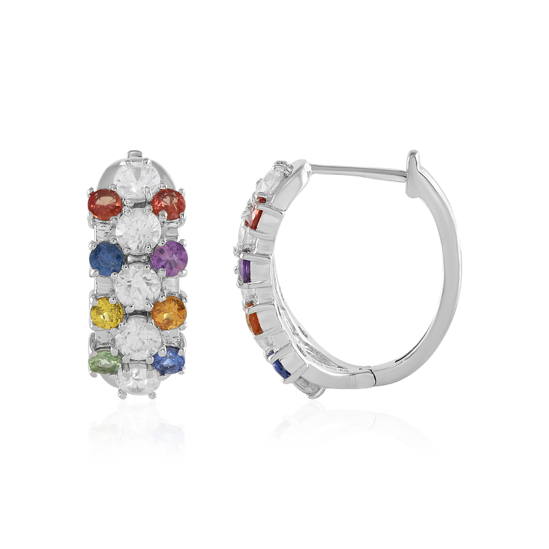 Edelstein-Silberohrringe Edelstein-Silberohrringe