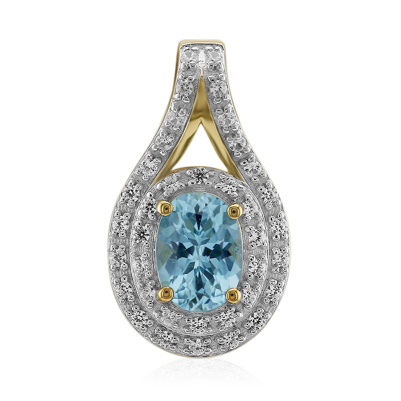 Petrolfarbener Turmalin-Goldanhänger Petrolfarbener Turmalin-Goldanhänger