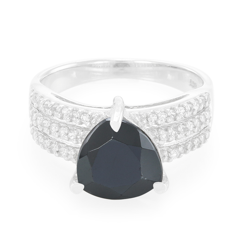 Schwarzer Hämatit-Silberring