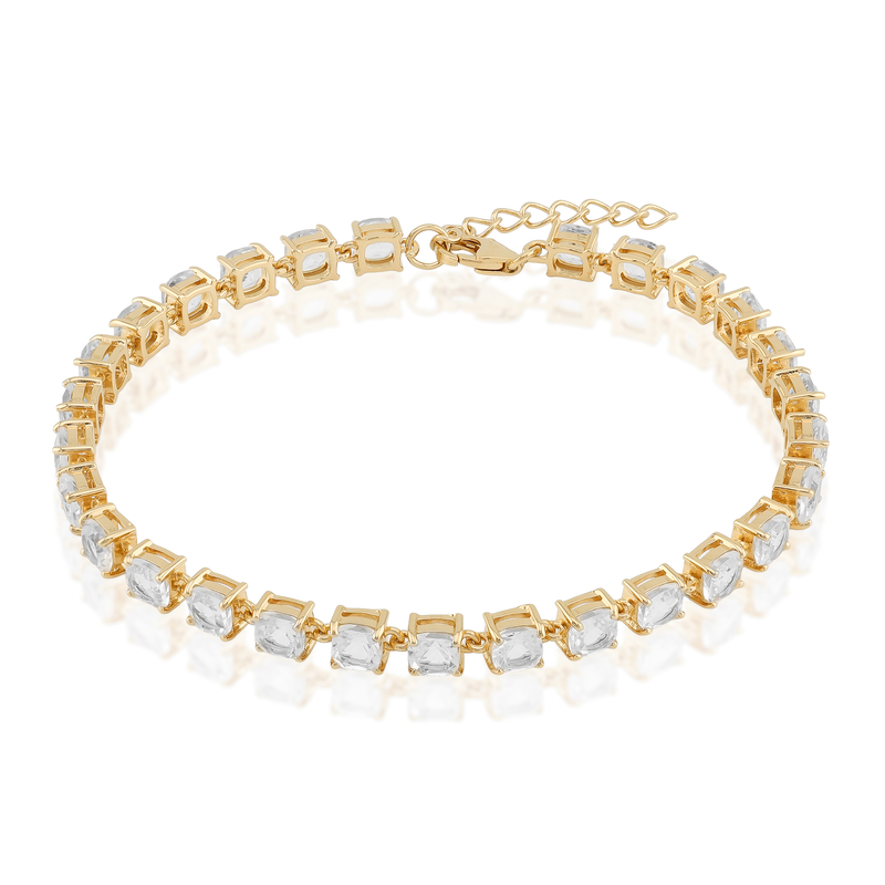 Weißer Topas-Silberarmband