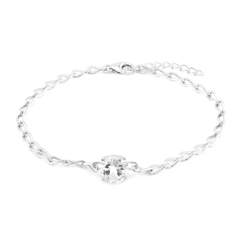 Weißer Topas-Silberarmband