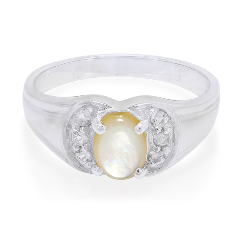 Abalone-Muschel-Silberring