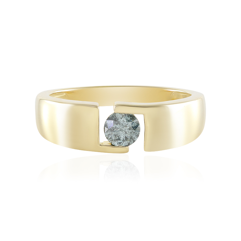 Blauer I2 Brillant-Silberring