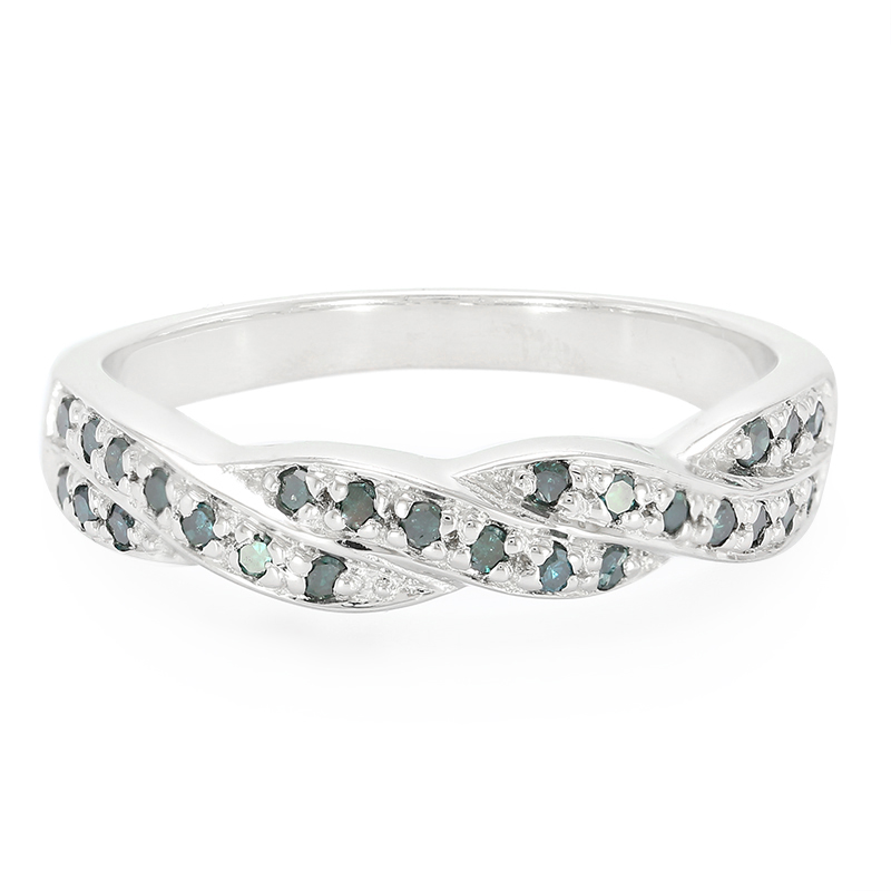 Fancy-Diamant-Silberring