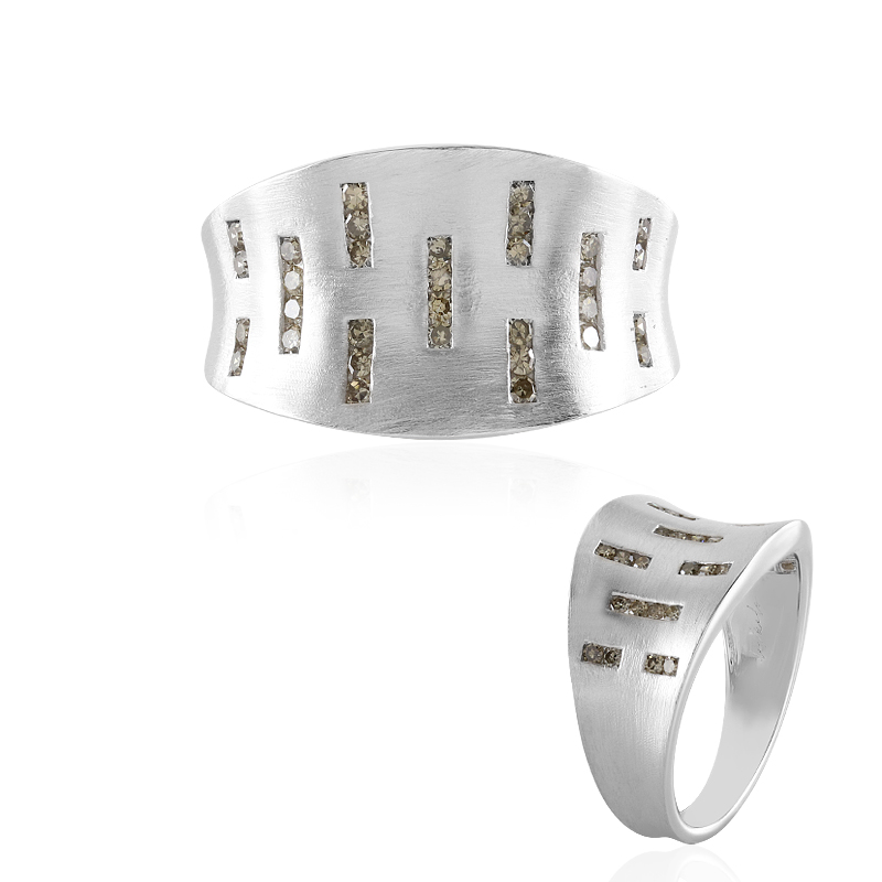 I2 Champagner-Diamant-Silberring (de Melo)