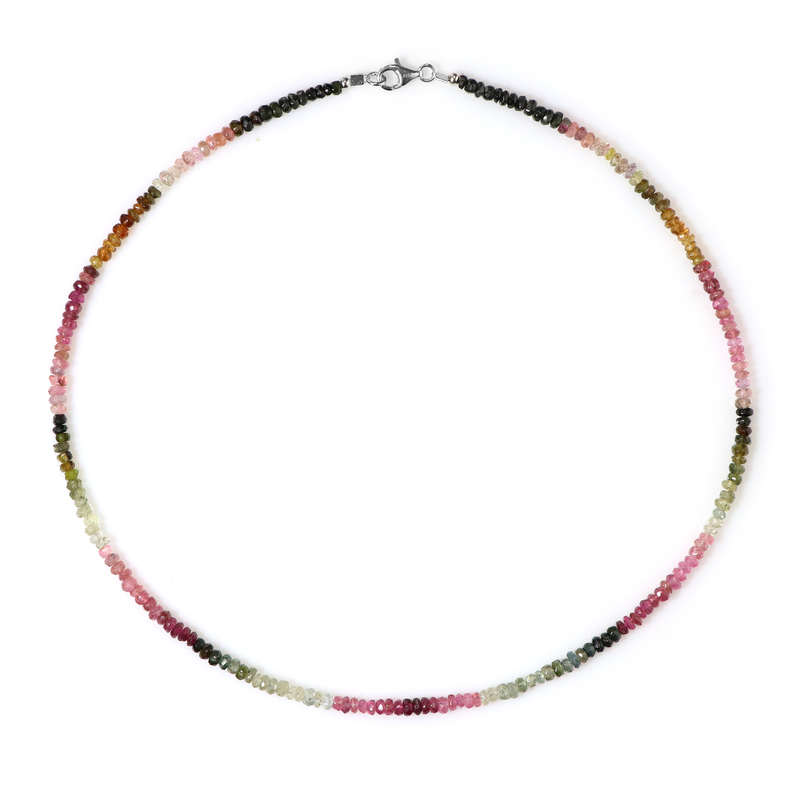 Turmalin-Silberhalskette