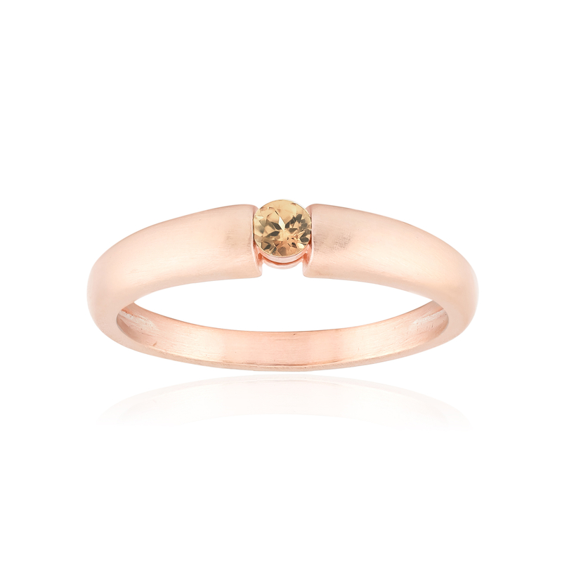 Champagner-Zirkon-Silberring