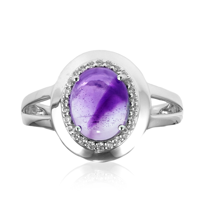 Chevron-Amethyst-Silberring