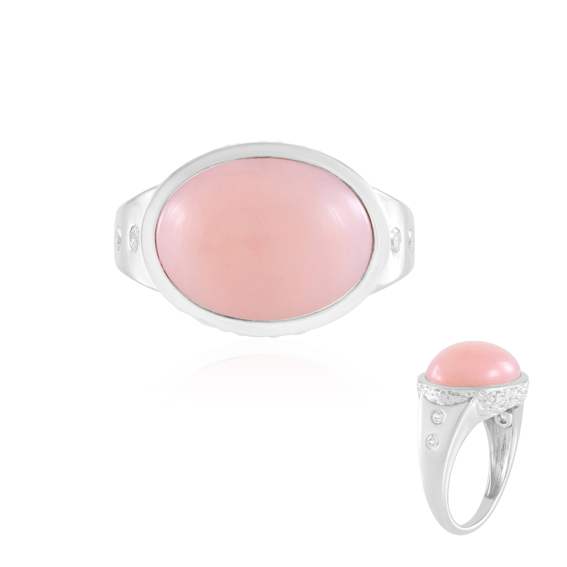 Pinkfarbener Opal-Silberring (de Melo)