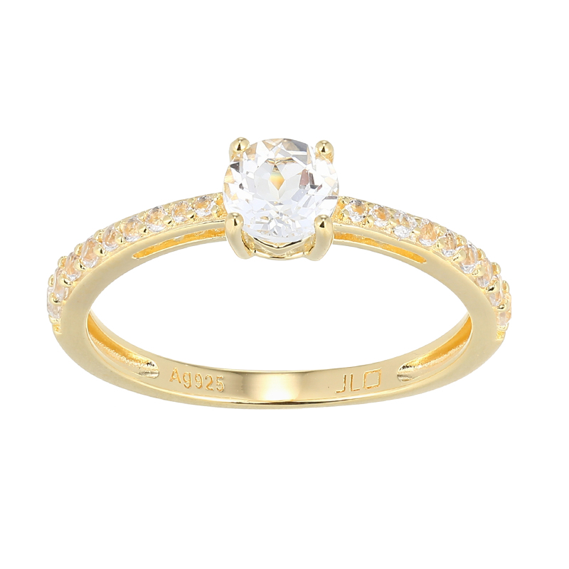 Weißer Topas-Silberring