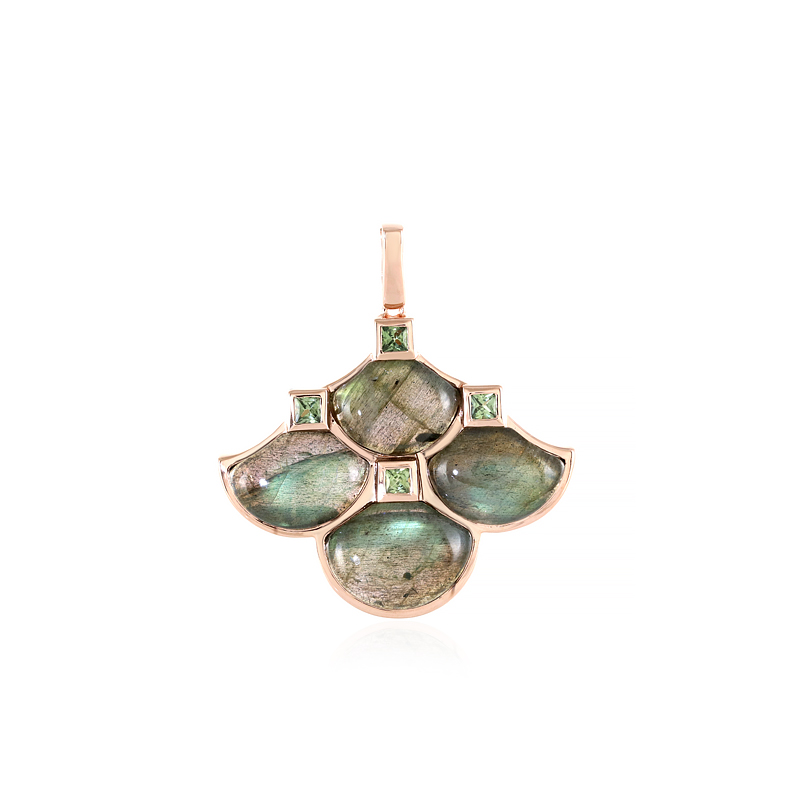 Grüner Maniry-Labradorit-Silberanhänger (KM by Juwelo) Grüner Maniry-Labradorit-Silberanhänger (KM by Juwelo)