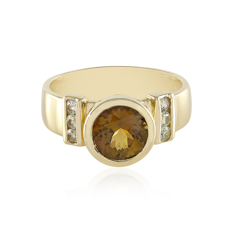 Nicht erhitzter Gelber Tansanit-Goldring (Adela Gold) Nicht erhitzter Gelber Tansanit-Goldring (Adela Gold)