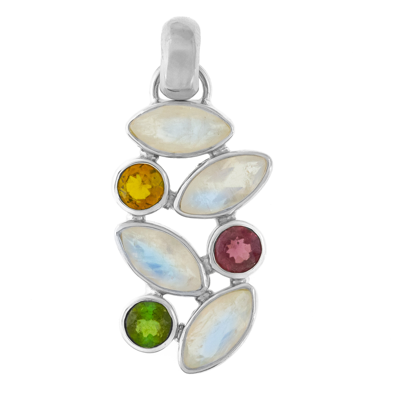 Edelstein-Silberanhänger