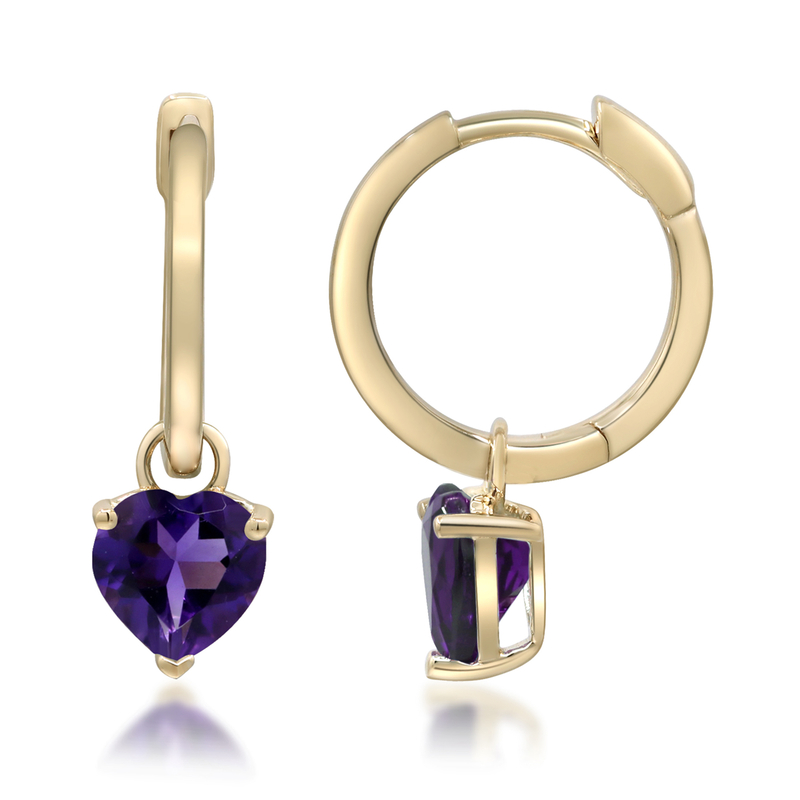 Amethyst-Goldohrringe