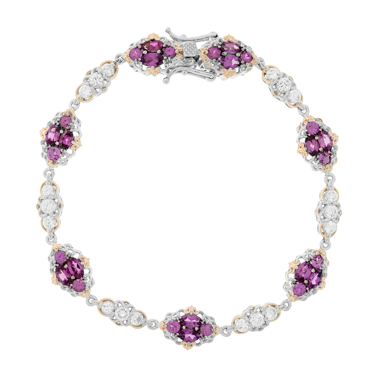Magenta-Granat-Silberarmband (Gems en Vogue)