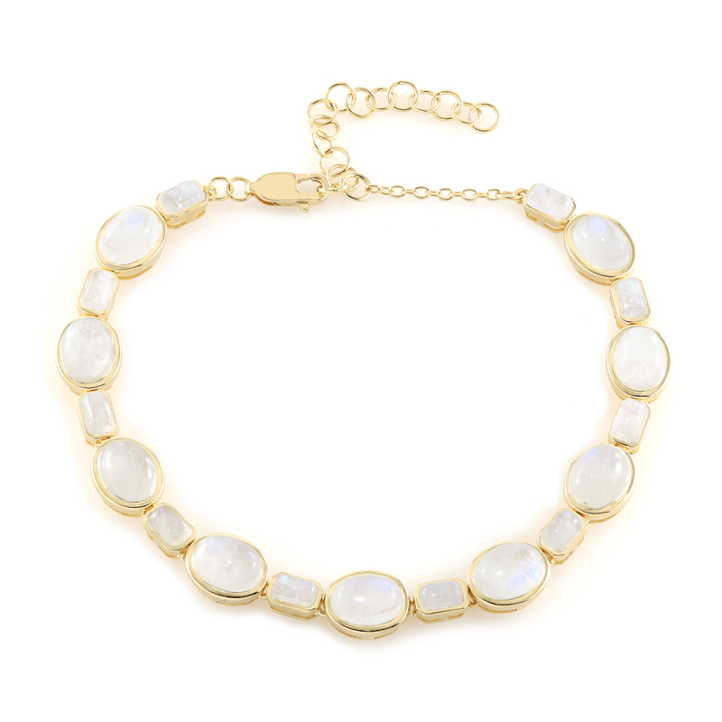 Blauer Mondstein-Silberarmband (KM by Juwelo) Blauer Mondstein-Silberarmband (KM by Juwelo)