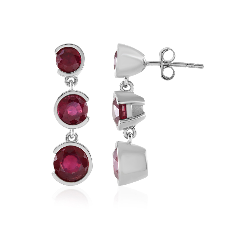 Madagaskar-Rubin-Silberohrringe (de Melo)
