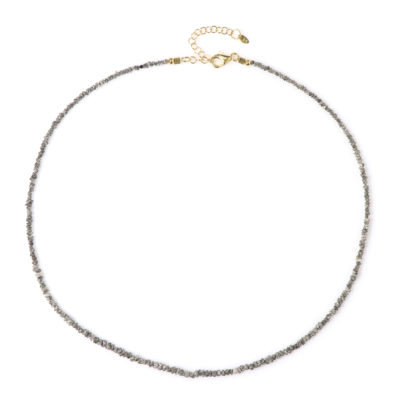 Silberfarbener Diamant-Silberhalskette