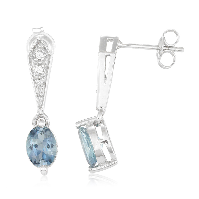 Santa Maria-Aquamarin-Silberohrringe Santa Maria-Aquamarin-Silberohrringe