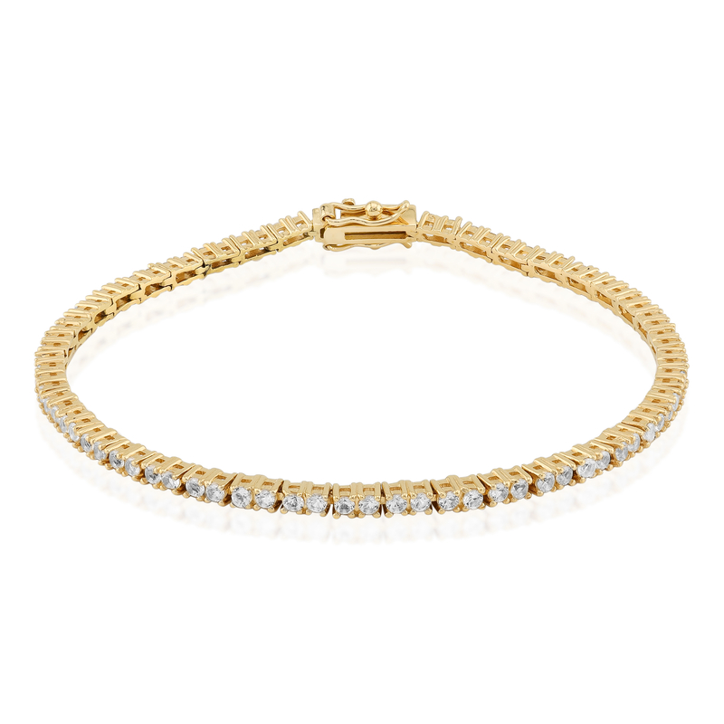Weißer Topas-Silberarmband