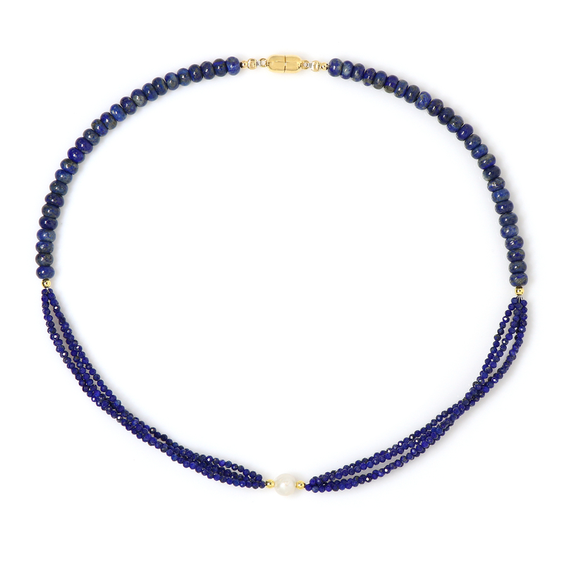 Lapislazuli-Silberhalskette (Adela Silber)