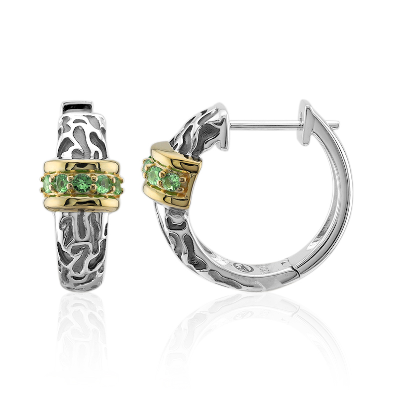 Kenianischer Tsavorit-Silberohrringe (Remy Rotenier)