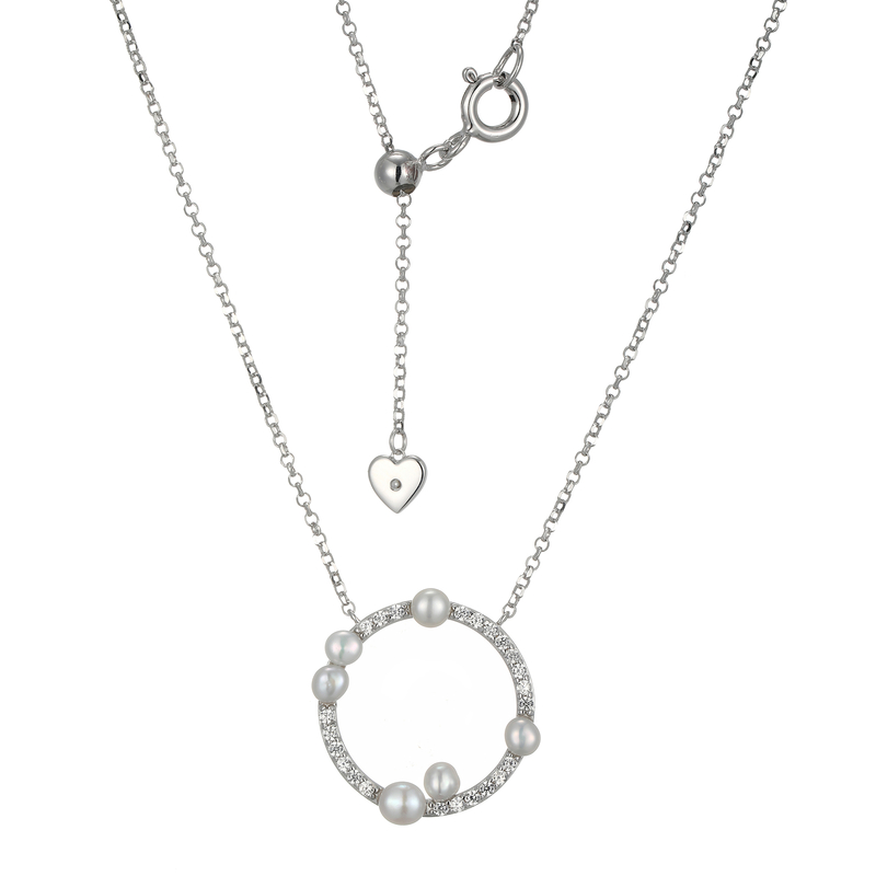 Weiße Süßwasserzuchtperlen-Silberhalskette Weiße Süßwasserzuchtperlen-Silberhalskette